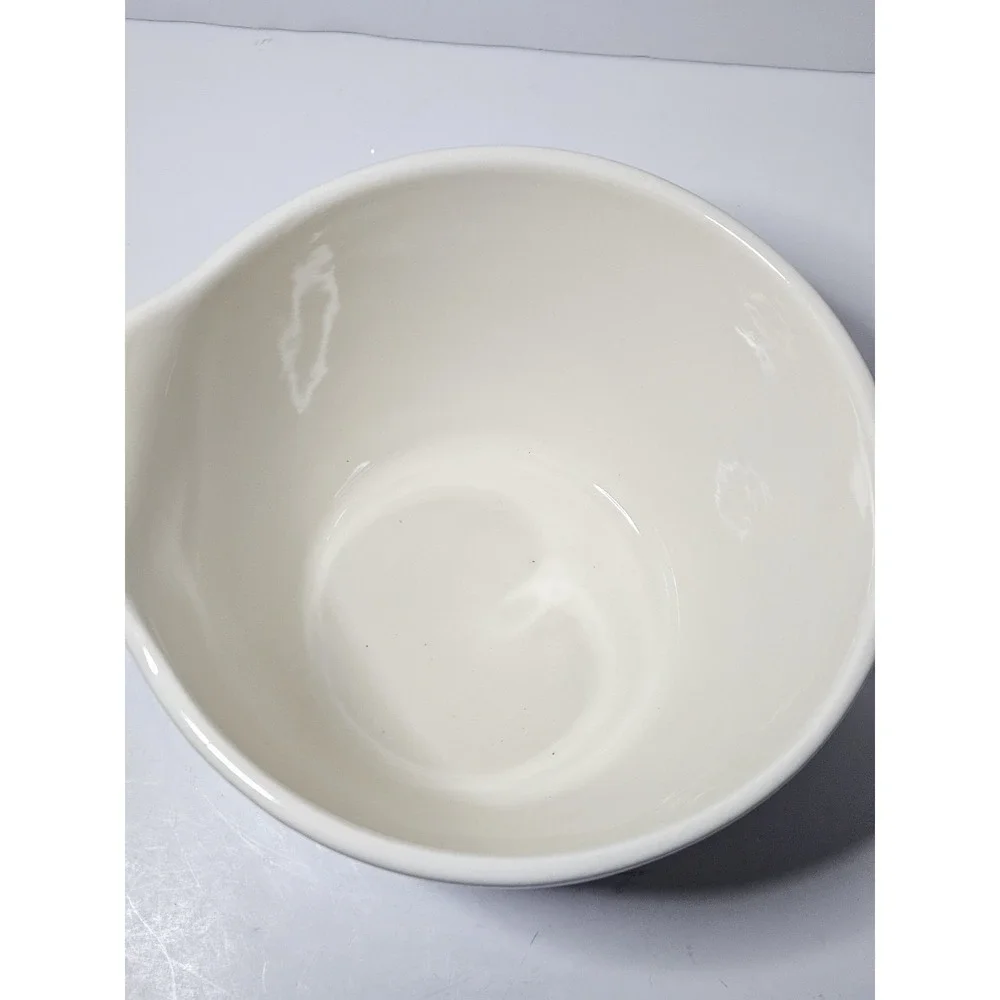 Christmas Bird Gnome Ceramic Batter Bowl Spout Faux Twig Handle Holiday Time 2Qt